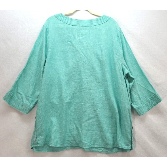Sigrid Olsen Linen Blend Top Blouse NWT Sz 2X Cruise Resort Wear Pullover Tunic - Picture 2 of 12